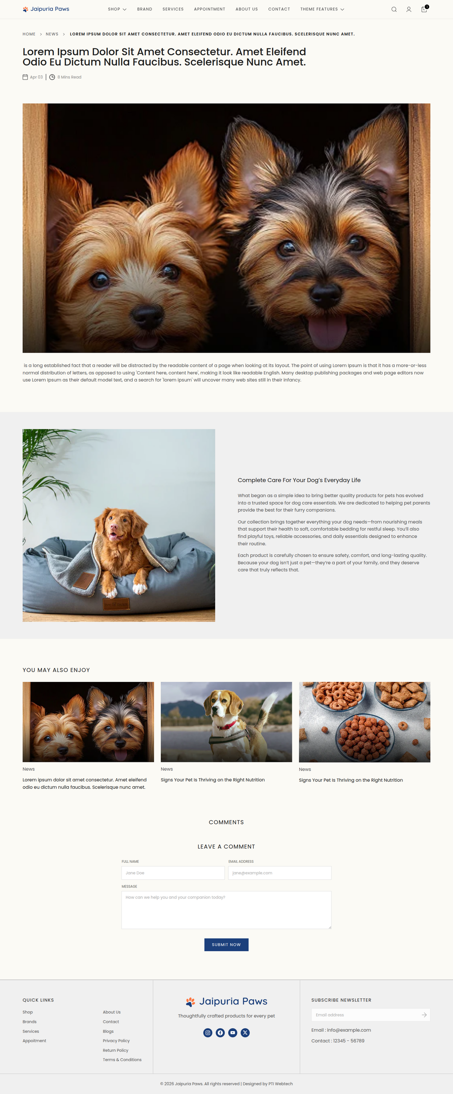 Blog Detail Page