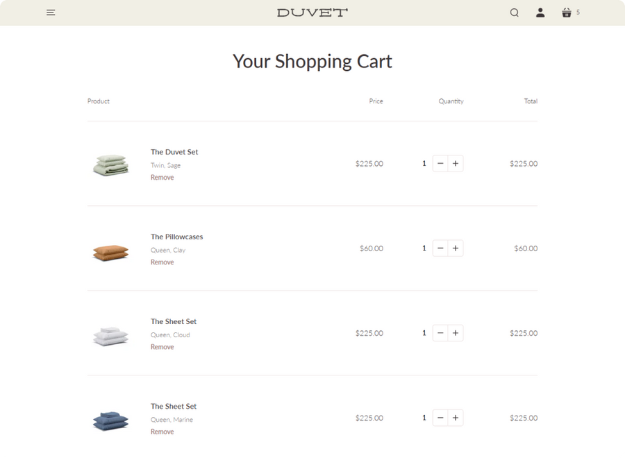 Cart Page