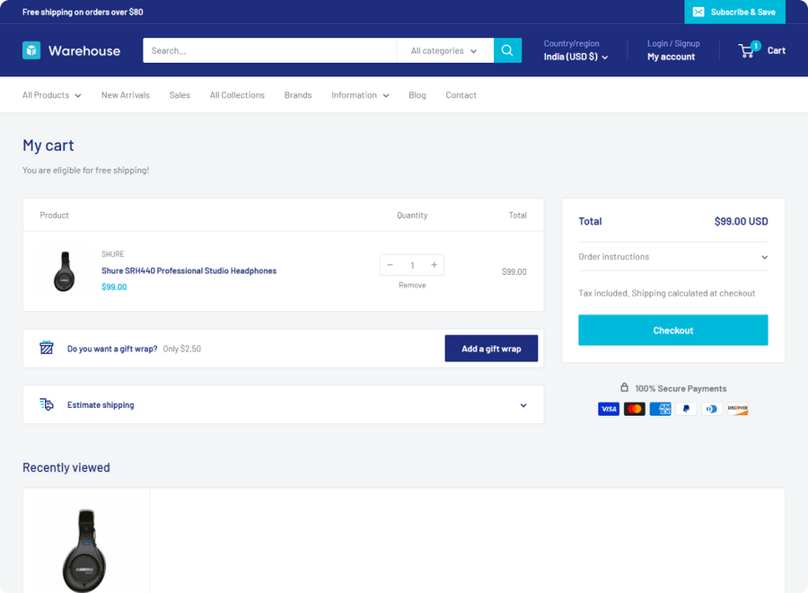 Optimized Cart Page